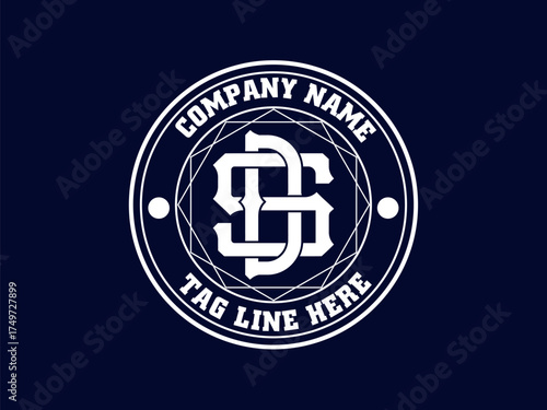 SD monogram logo bp monogram logo, Monogram collection letter SD or ds with circle, interlock, modern style good for brand, clothing, apparel, streetwear, baseball, basketball, football