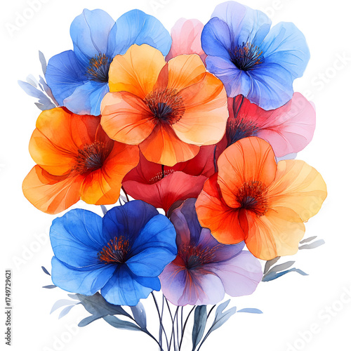 Vibrant flower bouquet illustration design