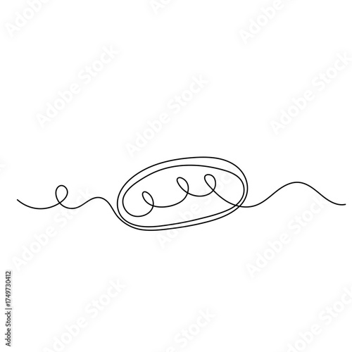 Long loaf bread icon  continuous one line drawing  outline vector illustration