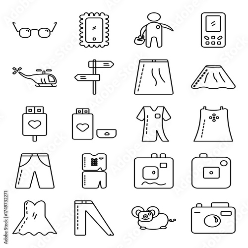 Clean, minimal stroke illustration representing modern sunglasses. Outline design, suitable for lightweight interfaces and elegant branding. Simple geometric shape, high visibility, and easily scalabl