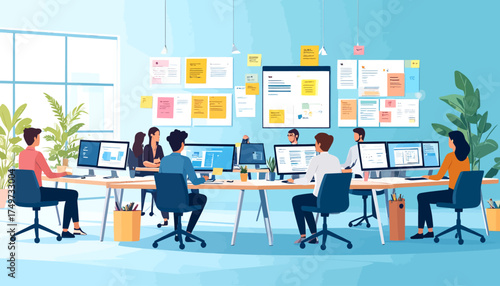 Hybrid work environment collaborative office space and modern workplace solutions for team productivity