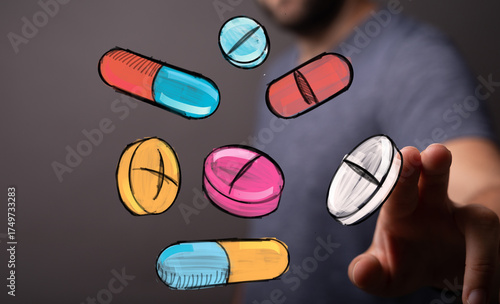 Image of colorful pills and...
