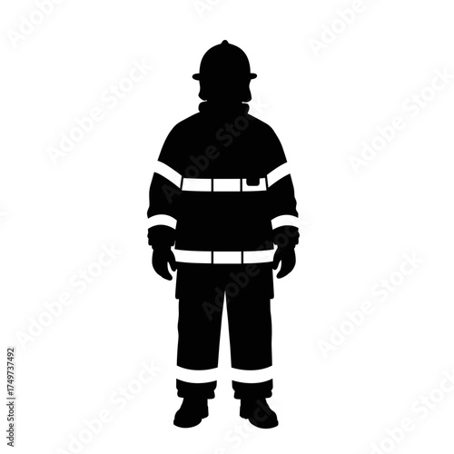 Firefighter in protective uniform standing confidently for International Men's Day  