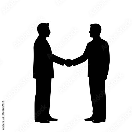 Two men shaking hands in business suits symbolizing International Men's Day  