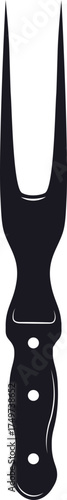 Carving fork silhouette for kitchen or barbecue use