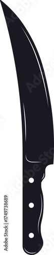 Butcher knife silhouette for cooking and food preparation