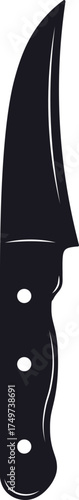 Hunting survival knife black silhouette illustration vector icon
