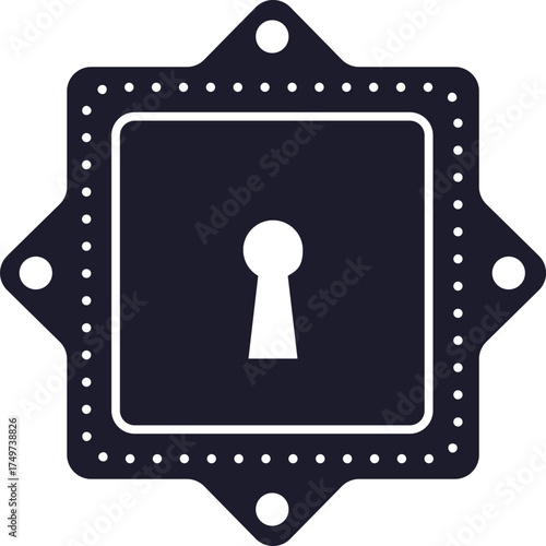 Decorative keyhole icon representing security and privacy