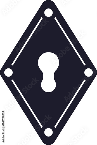 Diamond shape keyhole icon representing security and access
