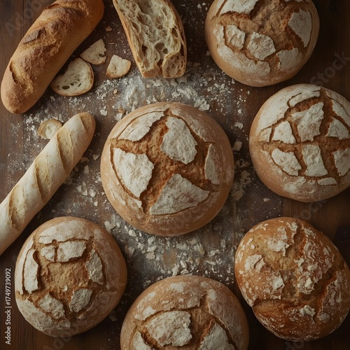 loaf of bread on wooden table