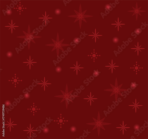 Elegant red Christmas background with glowing stars and soft light effects. Perfect for holiday greeting cards, invitations, posters, wrapping paper, and festive winter designs.