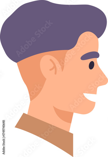 Smiling man face profile vector illustration avatar
