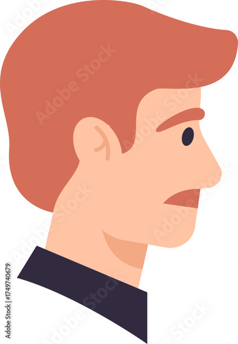 Concerned man profile experiencing worry and stress