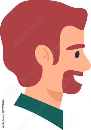 Man redhead profile facing right smiling avatar