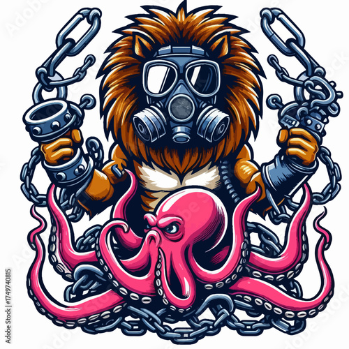 Vibrant illustration of a majestic adult tiger and a cute cub surrounded by whimsical Asian-inspired decorative elements and nature motifs.