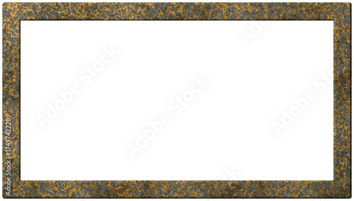 Rahmen aus Stein mit goldenem Glanz Format 16 zu 9