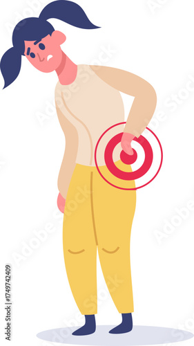 Woman having lower back pain feeling discomfort