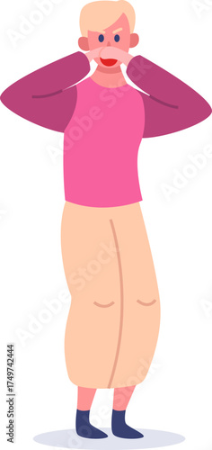 Person cupping hands around mouth shouting