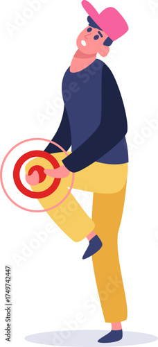 Man experiencing knee pain, joint injury or arthritis