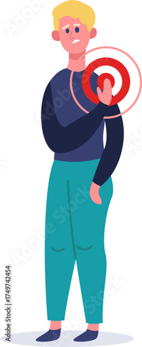 Man feeling acute shoulder pain illustration artwork