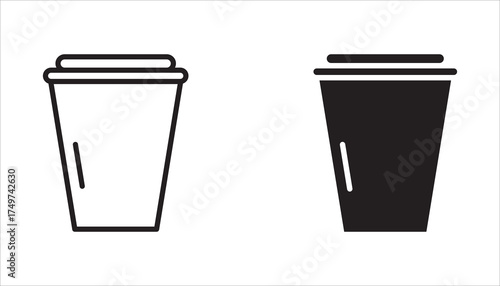 Coffee cup icon set. Cups of coffee tea collection. Cup coffe.