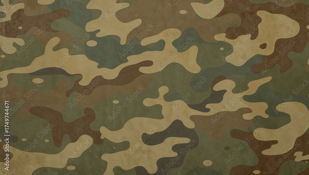 Fototapeta premium Abstract Organic Shape Pattern Earthy Tones and Muted Palette, Flat Surface.