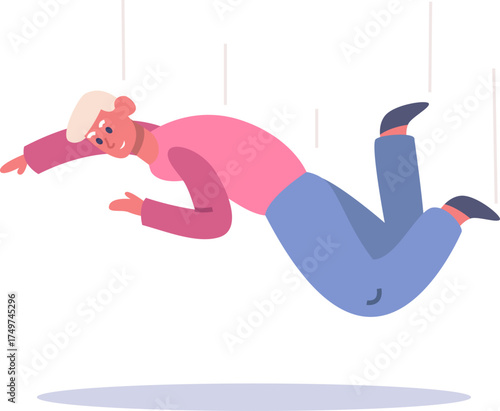 Person falling down portraying failure and accident