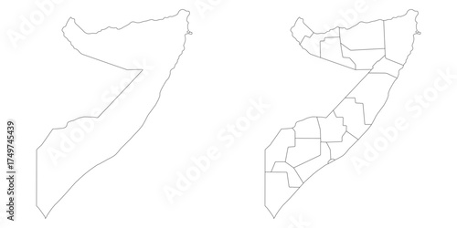 Somalia map set. Map of Somalia in set with white color