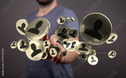 Human hand showing modern c...