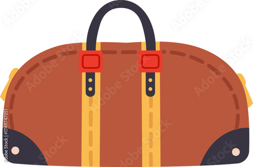 Brown duffel bag carrying luggage for travel