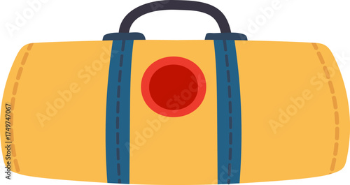 Yellow duffel bag representing travel and sports