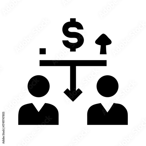 Illustration of income distribution between two people
