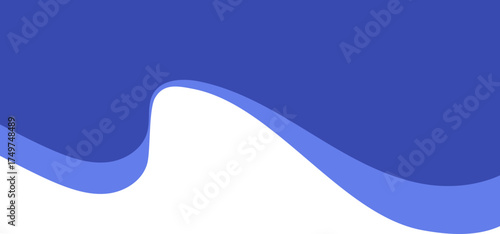 Abstract blue header shape. Border element and wavy frame for website. Top form, modern bottom and curved divider for banner and certificate.