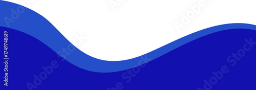 Border and header shape. Blue wavy element for website template and banners. Abstract modern dividers and headline sections. Curved menu decoration