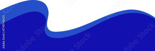 Border and header shape. Blue wavy element for website template and banners. Abstract modern dividers and headline sections. Curved menu decoration