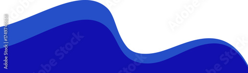Border and header shape. Blue wavy element for website template and banners. Abstract modern dividers and headline sections. Curved menu decoration