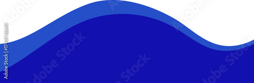 Border and header shape. Blue wavy element for website template and banners. Abstract modern dividers and headline sections. Curved menu decoration