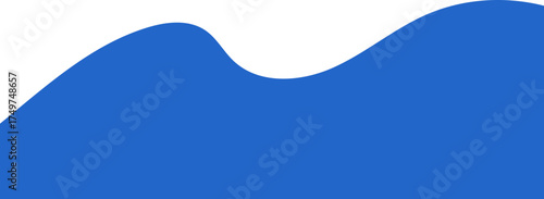 Header shape design for banner. Abstract blue border element. Wavy template frame for website. Bottom and divider form and separator