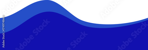 Border and header shape. Blue wavy element for website template and banners. Abstract modern dividers and headline sections. Curved menu decoration