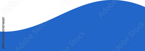 Header shape design for banner. Wavy blue template frame for website. Abstract border element. Bottom and divider form and separator