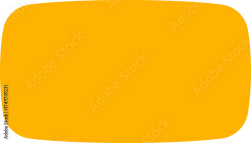 Organic rectangle shape. Hand-drawn blob and frame for text. Square doodle geometric yellow figure for banner design. Squircular random flat element.