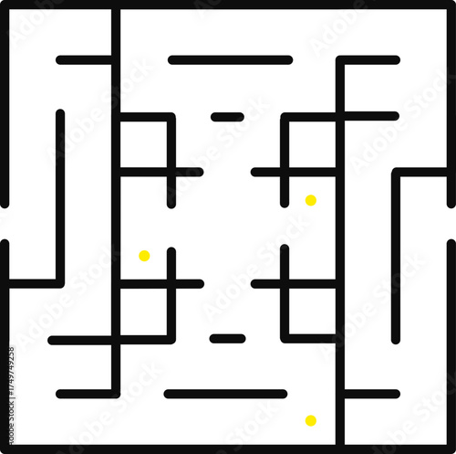 Square maze puzzle creating logical problem solving