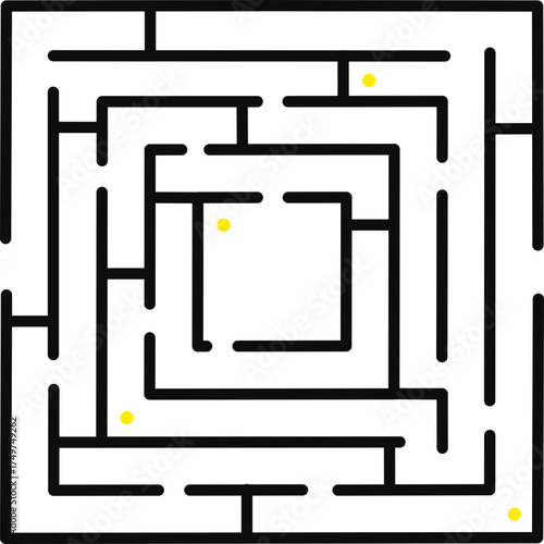 Maze problem solving finding solution concept
