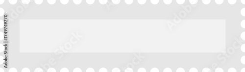 Postcard stamp frame. Vintage rectangle sticker with perforated edge. Shape border and template for letter and envelop design. Retro blank