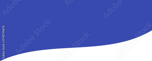 Header shape background for banners and borders. Abstract border element. Wavy blue divider for web page templates. Curved modern separator. Simple certificates headline