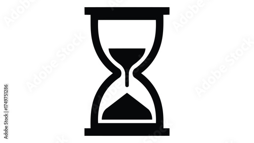 Hourglass with sand falling isolated on white background