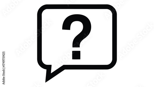 Question mark inside a speech bubble, isolated on white background