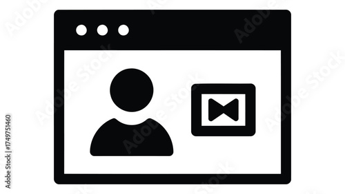 User profile icon with email symbol on a web browser window