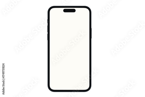 Modern smartphone mockup with blank screen and notch cutout