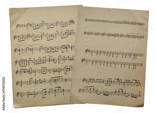 Two Sheet Music - partitura - musical symbols	
